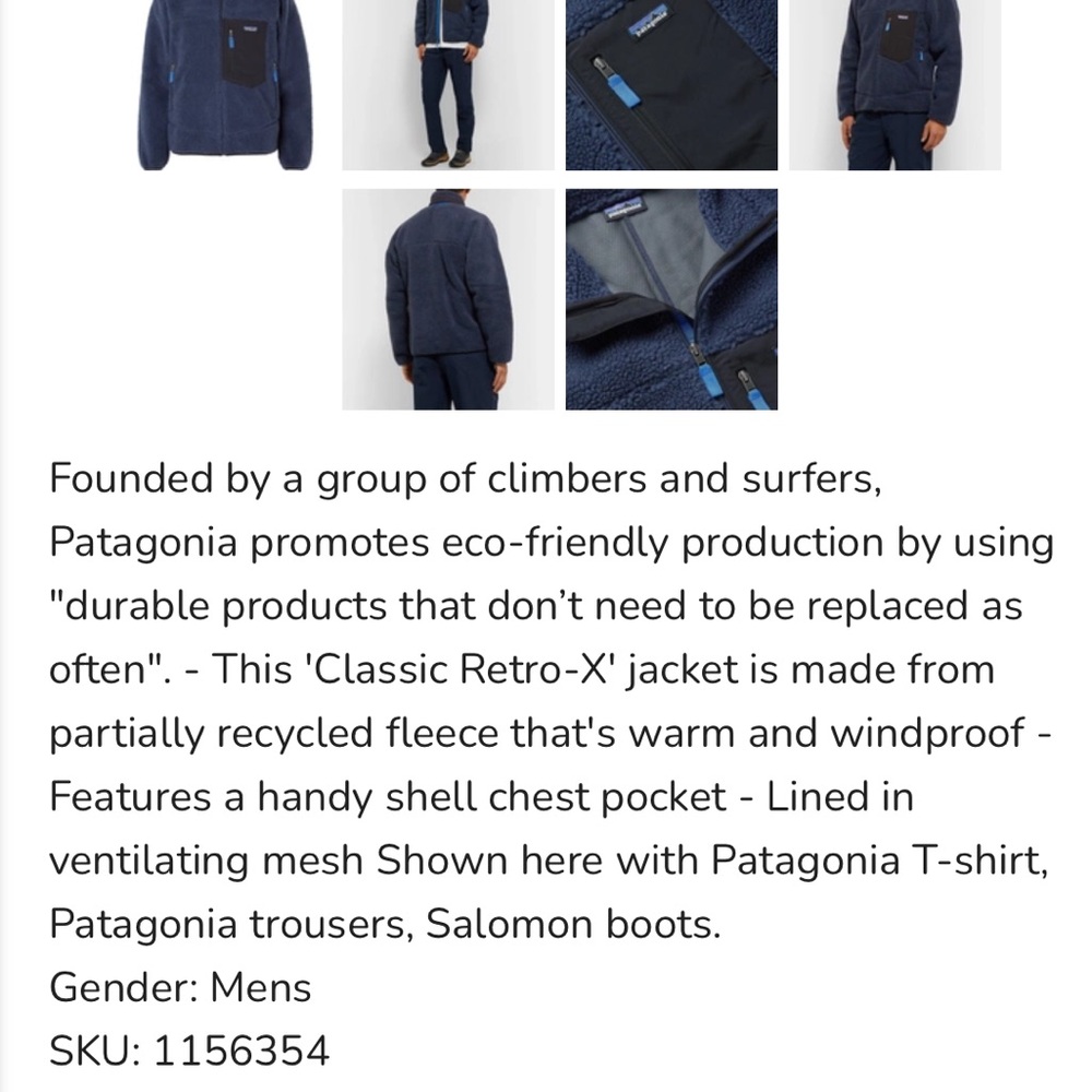 Patagonia Men's Classic Retro-X Fleece Jacket NAVY - Medium - Picture 9 of 9